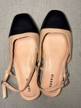 torrid Nude and Black Two-Tone Slingback Flats